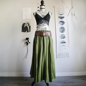 LATE 90's - Y2K BOHO LINEN SKIRT